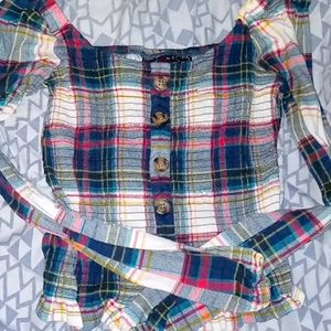 Size: Medium, Color: plaid (blue, red, white)
